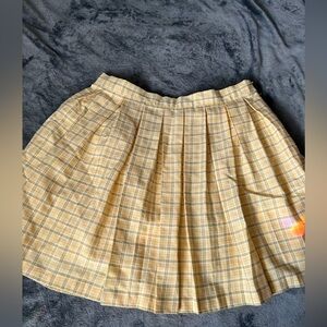 Light pale plaid yellow skirt